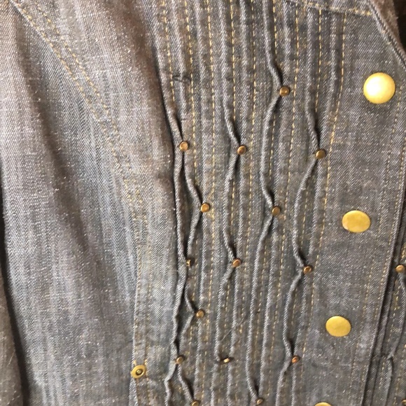 Coldwater Creek Classic Denim Women’s Pin Tuck Stud Pockets Jacket - Picture 5 of 10